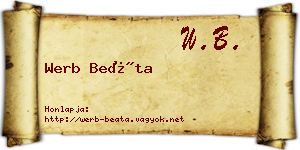 Werb Beáta névjegykártya