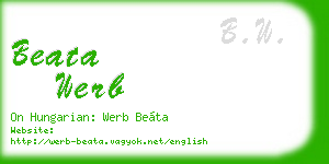 beata werb business card